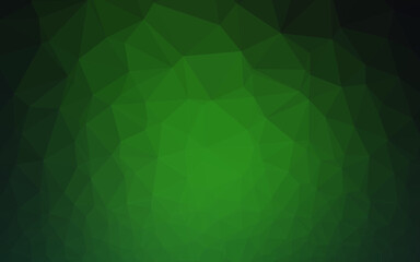 Fototapeta premium Dark Green vector low poly layout.