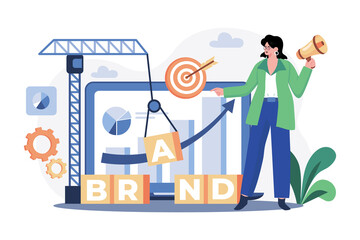 Brand Manager Illustration concept on white background
