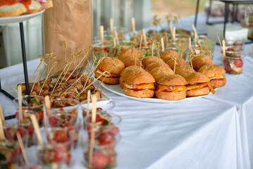 Offsite buffet. Photo of different food on the table