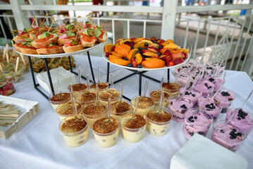 Offsite buffet. Photo of different food on the table