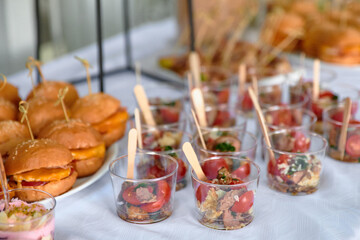 Offsite buffet. Photo of different food on the table