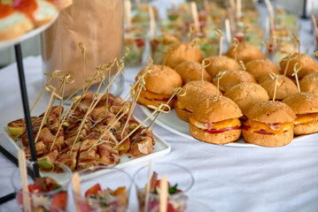 Offsite buffet. Photo of different food on the table