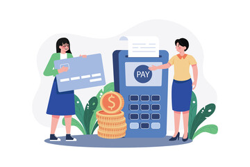 Cashier Illustration concept on white background