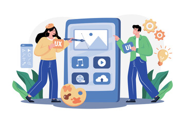 Ux Designer Illustration concept on white background