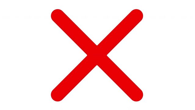 Ban sign forbidden prohibited drawing red cross on transparent background with alpha channel.