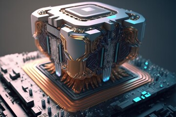 Illustration about computer parts. Made by AI.