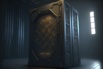 Illustration about the server room. Made by AI.