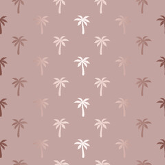 Palm seamless pattern. Repeating palm trees pattern. Modern coconut tree. Contemporary background. Repeated tropical texture for design summer prints. Repeat coconuts palmtree. Vector illustration