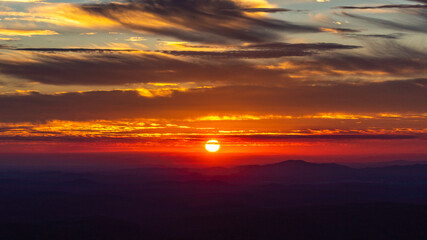 sunset on fire