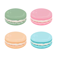 Foto op Plexiglas Colorful Macaroons isolated, set of macarons, baking © Anastasiia Yeher