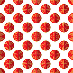 Chinese New Year concept. Vector seamless pattern of  flat Chinese symbol for web sites, placards, textile, fabric and other surfaces