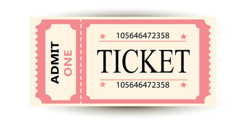 Retro  vip ticket. Carnival cupon. Retro ticket illustration.Festival coupon.Retro  ticket on the cinema