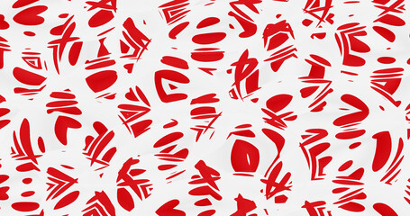 Render with red cut stripes on white