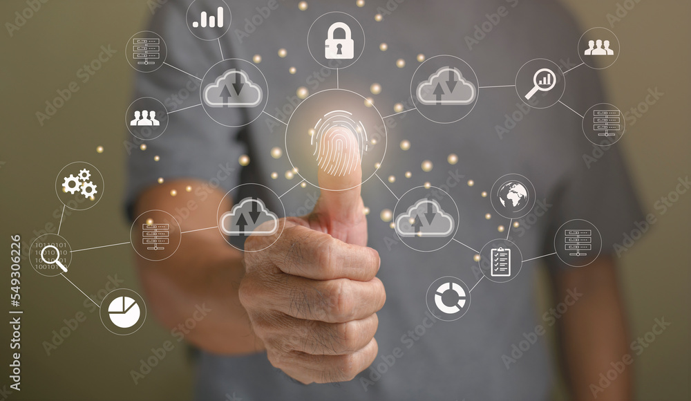 Poster digital transformation change management, internet of things. new technology bigdata and business pr