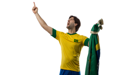 Brazilian soccer player, celebrating the championship