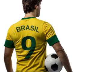 Brazilian soccer player, celebrating the championship