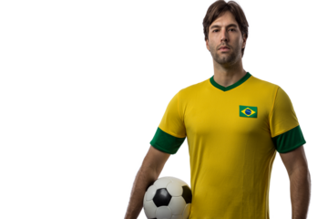 Brazilian soccer player, celebrating the championship