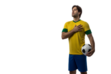 Brazilian soccer player, celebrating the championship