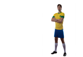 Brazilian soccer player, celebrating the championship