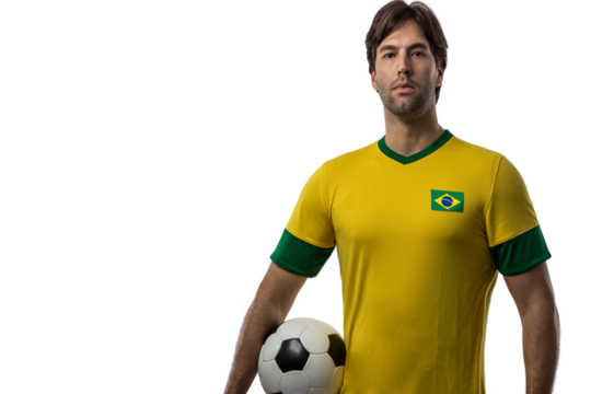 Brazilian soccer player, celebrating the championship