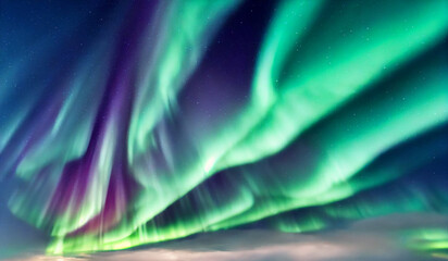 Northern Lights. Aurora borealis with starry in the night sky. Gaming RPG abstract background and...