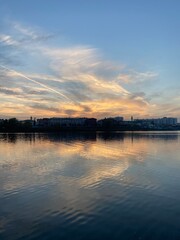 sunset over the river