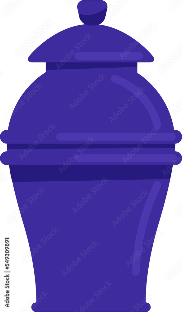 Poster funerary urn semi flat color vector object. columbarium niche. cremation service. burial container. 