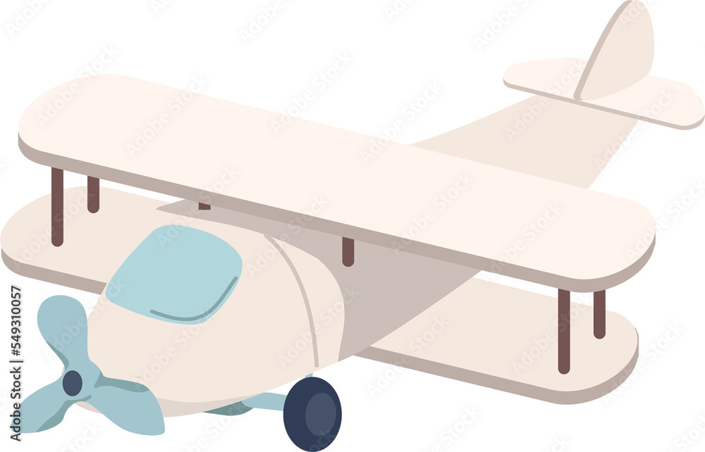 Poster building airplane model semi flat color vector object. full sized item on white. building instructio