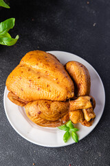 chicken whole or turkey baked bird dish snack meal food snack on the table copy space food background rustic top view