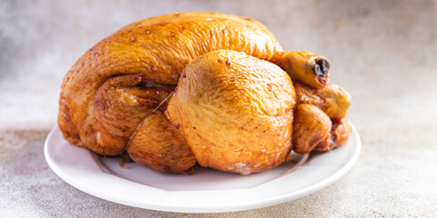 chicken whole or turkey baked bird dish snack meal food snack on the table copy space food background rustic top view