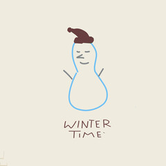 Winter time. The inscription on a gray background.