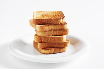Toasted bread on a plate