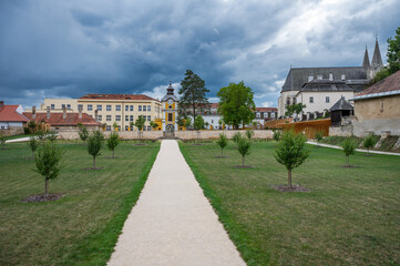 Fototapeta na wymiar Garden in Biskupska Zahrada in Spisske Podhradie, Slovakia