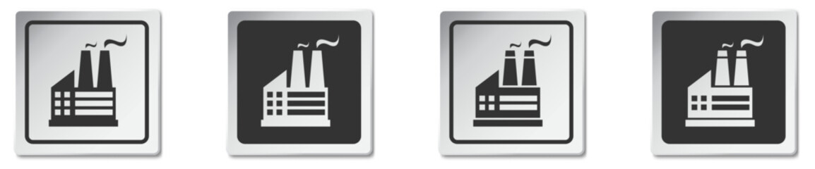 Factory Icon. Industrial buildings pictograms. Vector illustration.