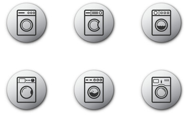 Washing machine icon set. Washer icon. Laundry icon logo. Vector illustration.