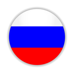 Round flag of Russia. Vector illustration.