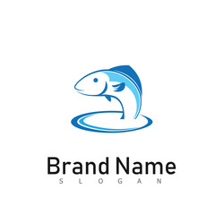 fish logo emblem creative icon design animal