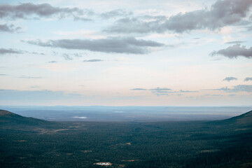 mountain in Sweden at summer time with cloud in the sky