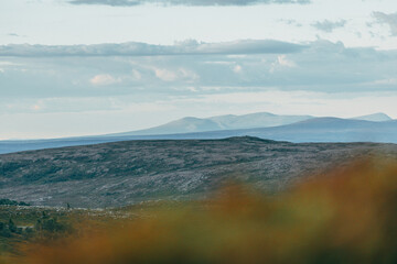 mountain in Sweden at summer time with cloud in the sky