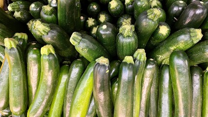 Fresh asparagus Cucumber - Algae - at the market