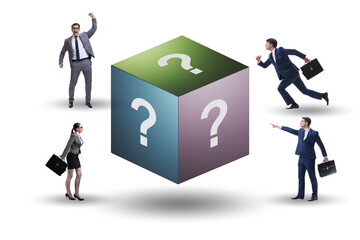 Businessman in the question concept