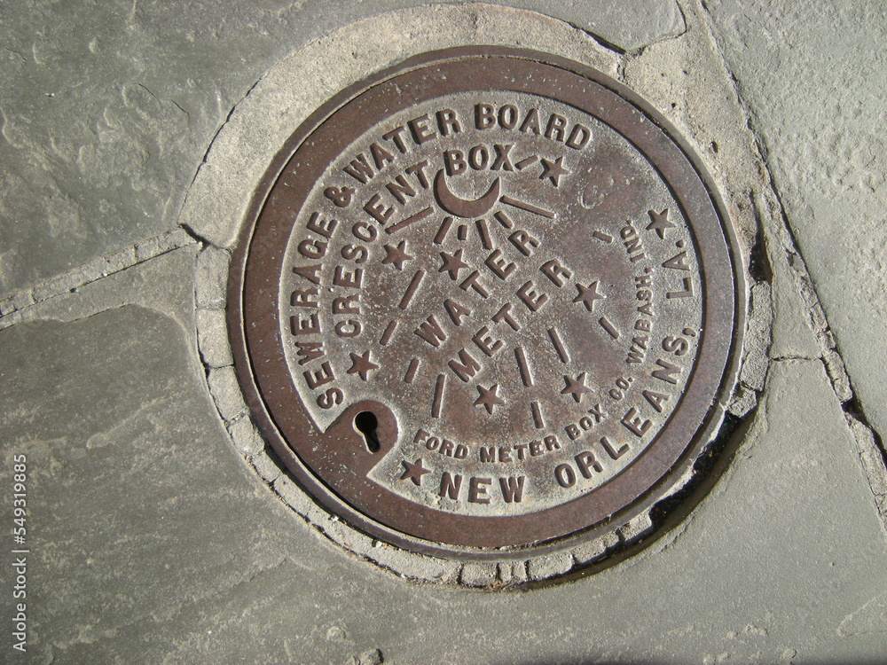 Wall mural water meter cover new orleans