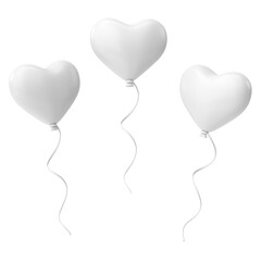 Heart balloon. Valentine card decoration. 3D illustration.