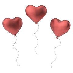 Obraz na płótnie Canvas Heart balloon. Valentine card decoration. 3D illustration.