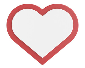 Valentine card. Heart frame. 3D illustration.