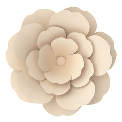 Paper flower. 3D illustration.