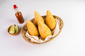 Traditional snacks, Chicken Coxinha, known as 