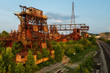 Abandoned Railroad Car Hopper Dumper - AK Steel / Armco Steel Ashland Works - Russell & Ashland,...