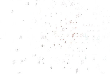 Light Red vector backdrop with music notes.