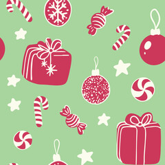 Christmas Ornaments Pattern Illustration
